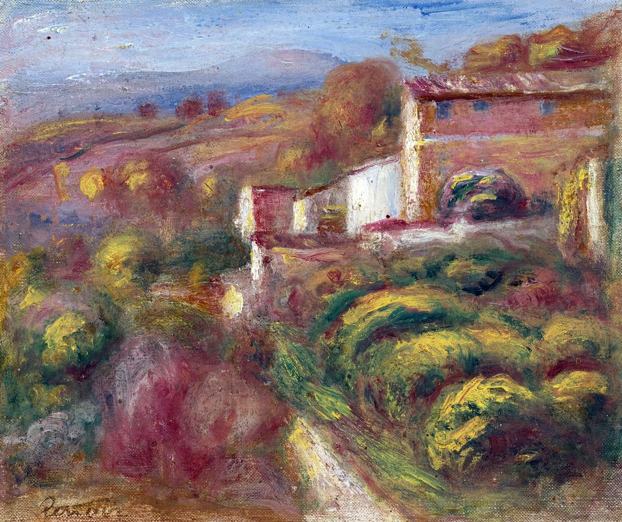Postkontor (Cagnes sur mer) - Maleri af Pierre Auguste Renoir (1841-1919), - Olie på lærred af Pierre Auguste Renoir