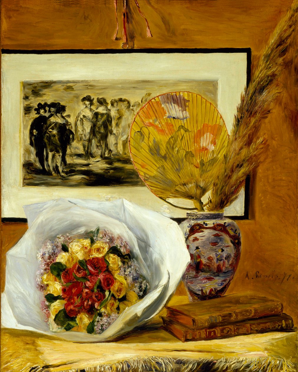 ""Nature morte au bouquet"" (Stilleben med buket) Peinture de Pierre Auguste Renoir (1841-1919) 1871 Dim 73x58 cm Olie på lærred 1871 Museum of Fine Arts, Houston af Pierre Auguste Renoir