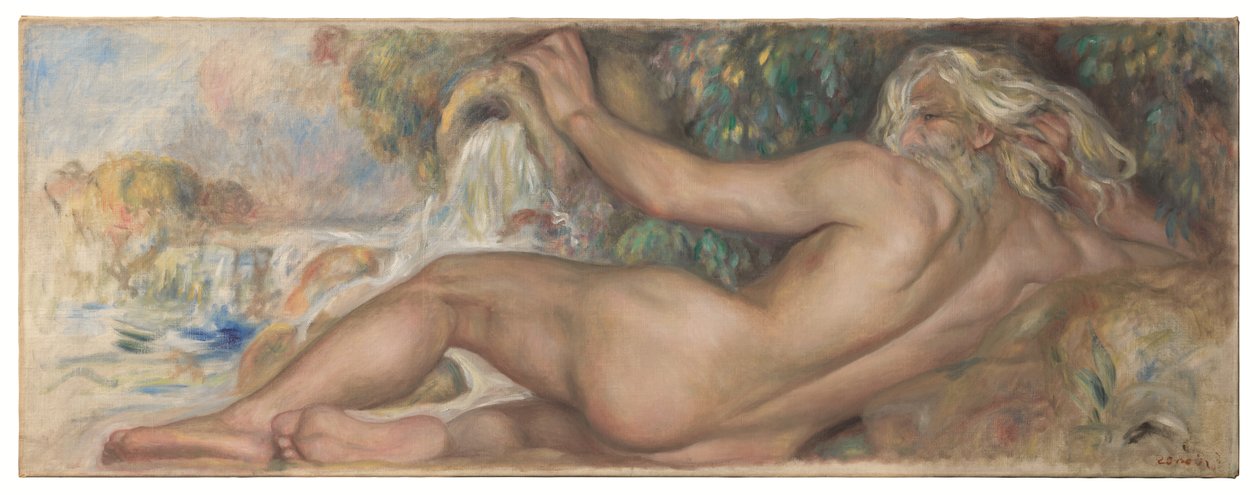 Nøgen i et landskab eller floden af Pierre Auguste Renoir