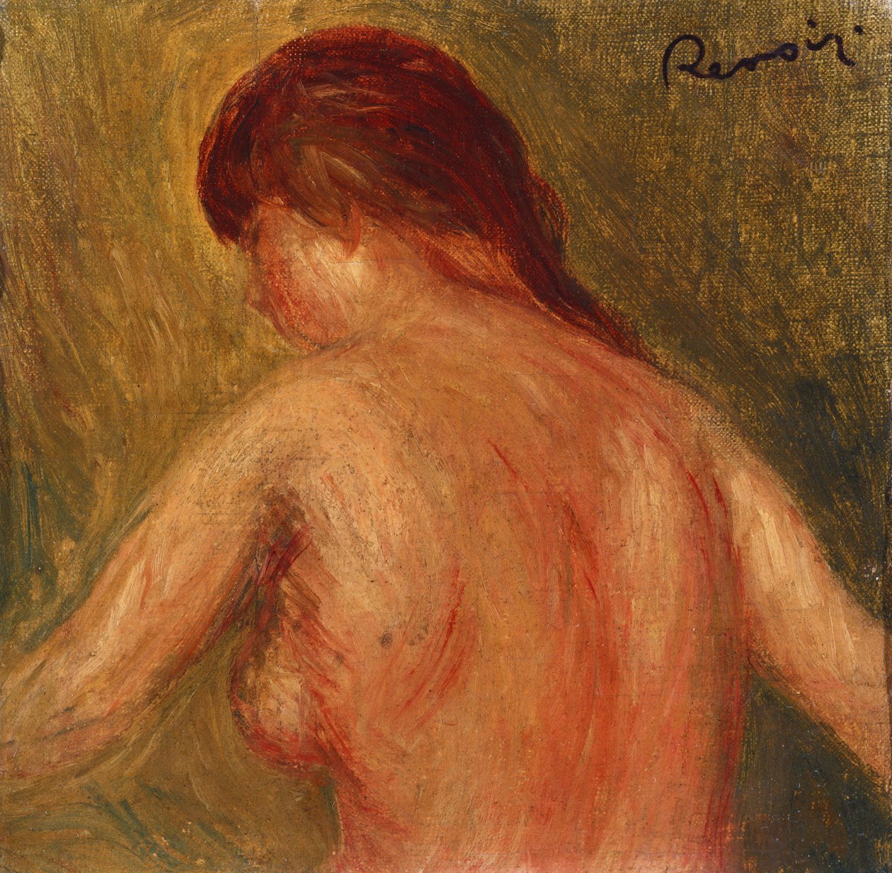 Nøgen kvindelig torso, bagfra af Pierre Auguste Renoir