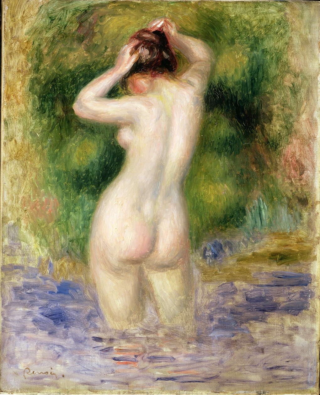 Nude Wading, ca. 1880 (olie på lærred) af Pierre Auguste Renoir