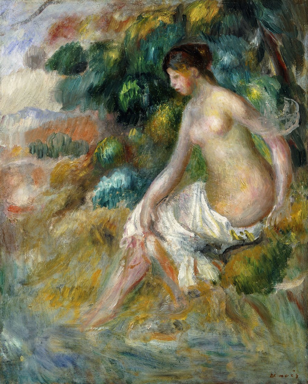 Nøgen i en Skov; Nøgen i det grønne, 1887 af Pierre Auguste Renoir