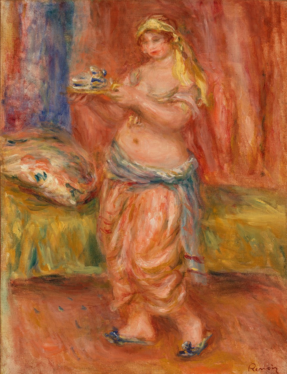 Odalisque med testel af Pierre Auguste Renoir