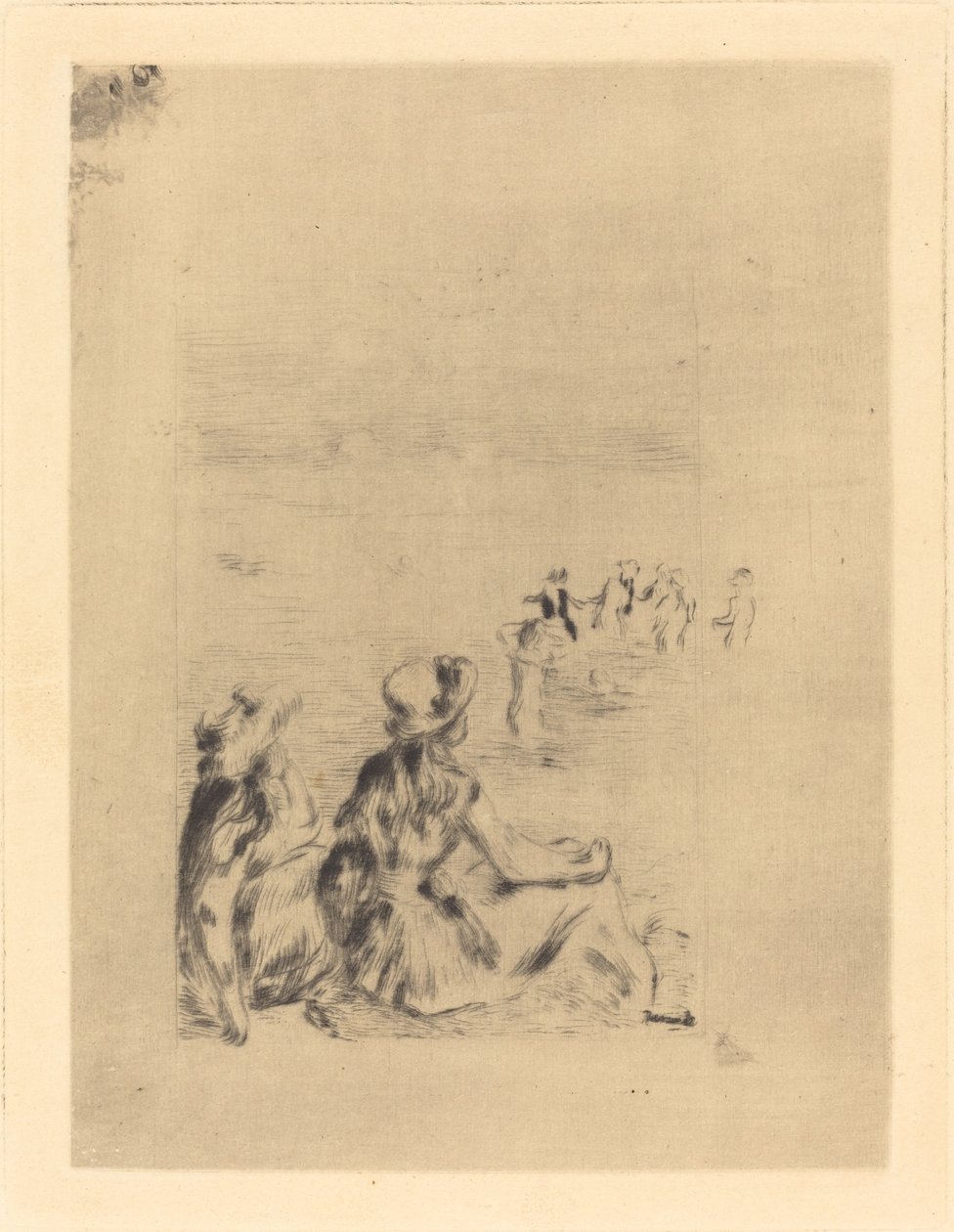 På stranden - Ved Berneval Sur la plage - en Berneval, 1892. af Pierre Auguste Renoir