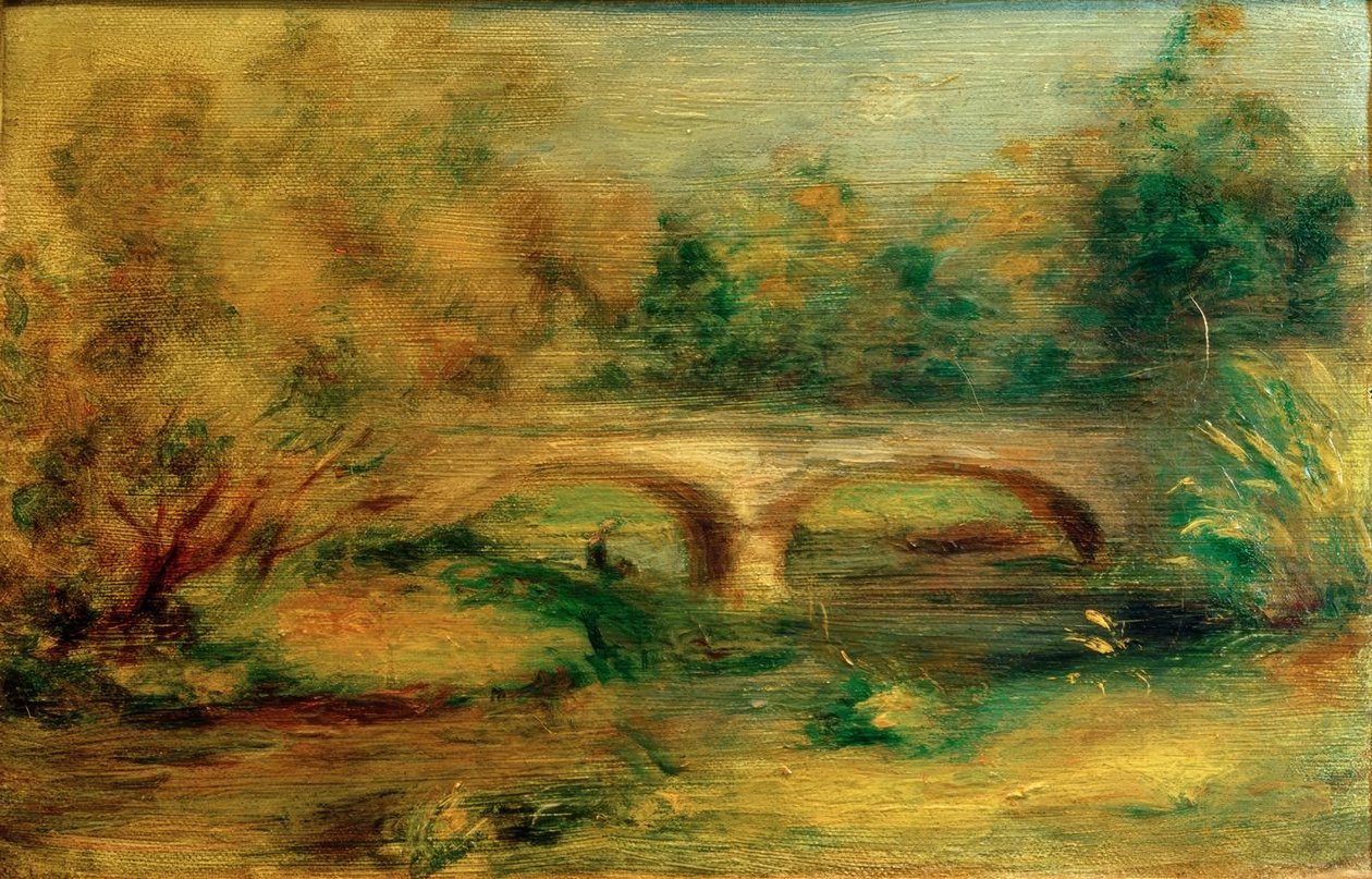 Landskab med en bro af Pierre Auguste Renoir