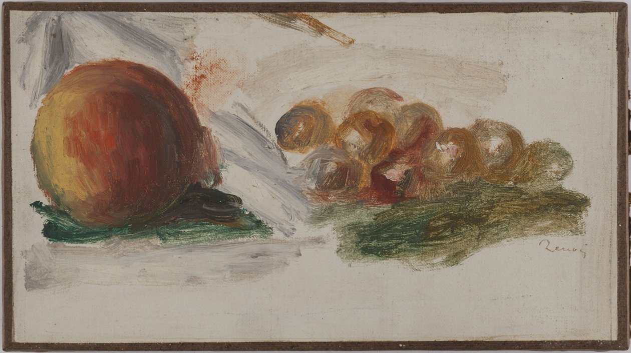 Ferskner og druer, ca. 1914 (olie på papir på lærred) af Pierre Auguste Renoir