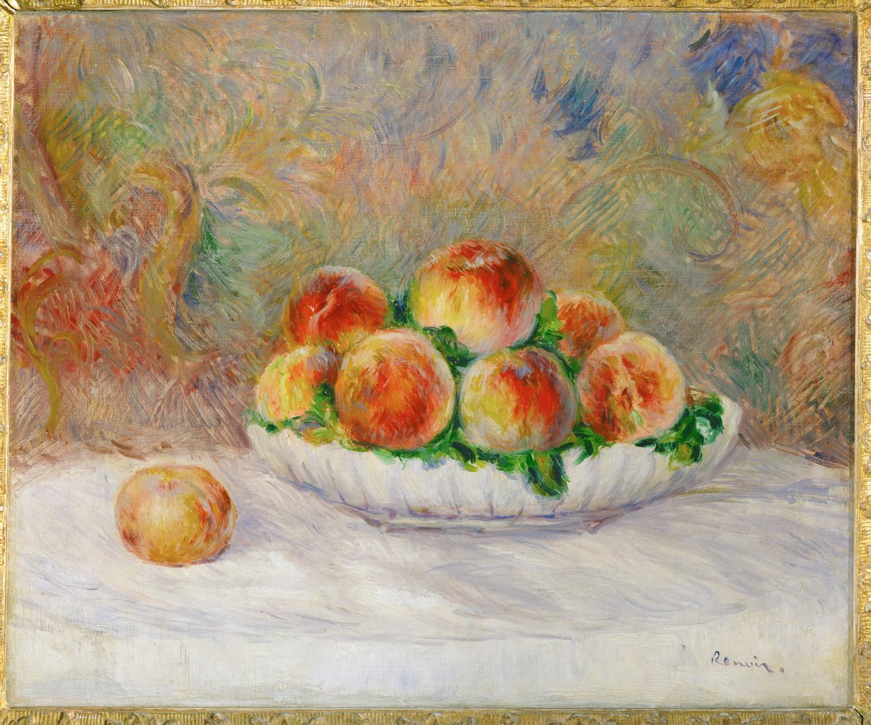 Peches (olie på lærred) af Pierre Auguste Renoir
