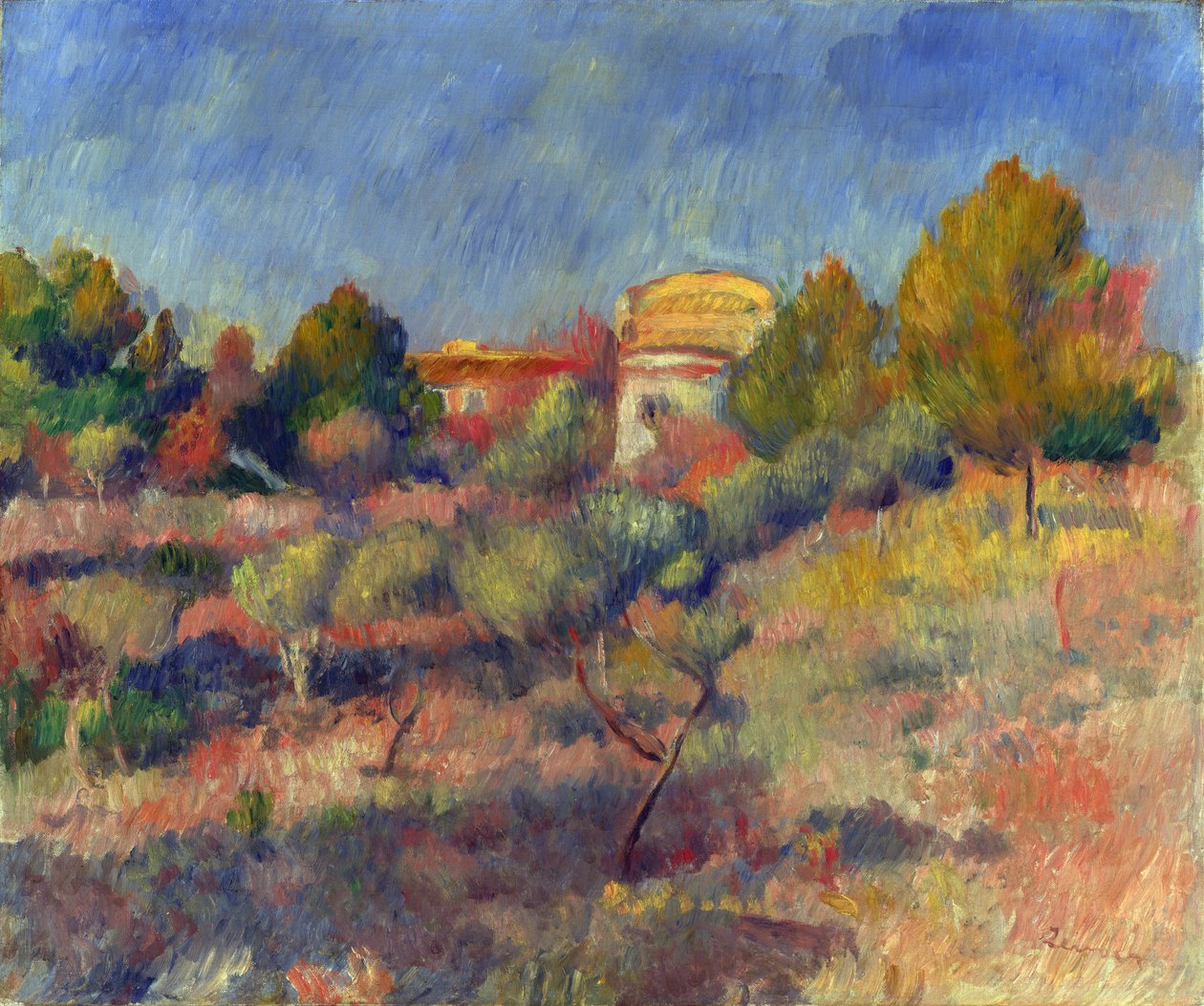 Pigeonnier (colombier) a Bellevue (Pigeon Coop at Bellevue) - Olie på lærred af Pierre Auguste Renoir (1841-1919) Privat samling af Pierre Auguste Renoir