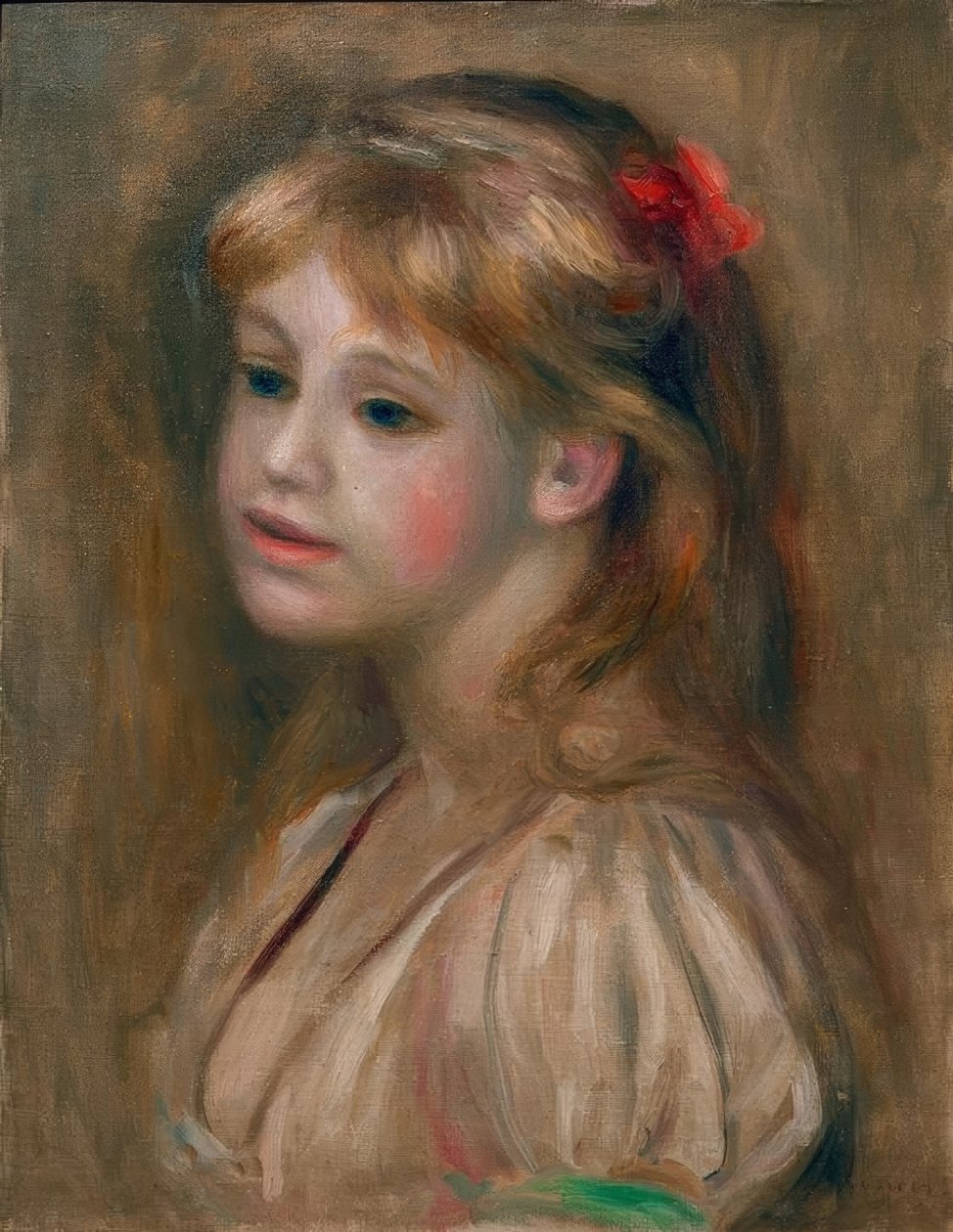 Portræt af en pige af Pierre Auguste Renoir