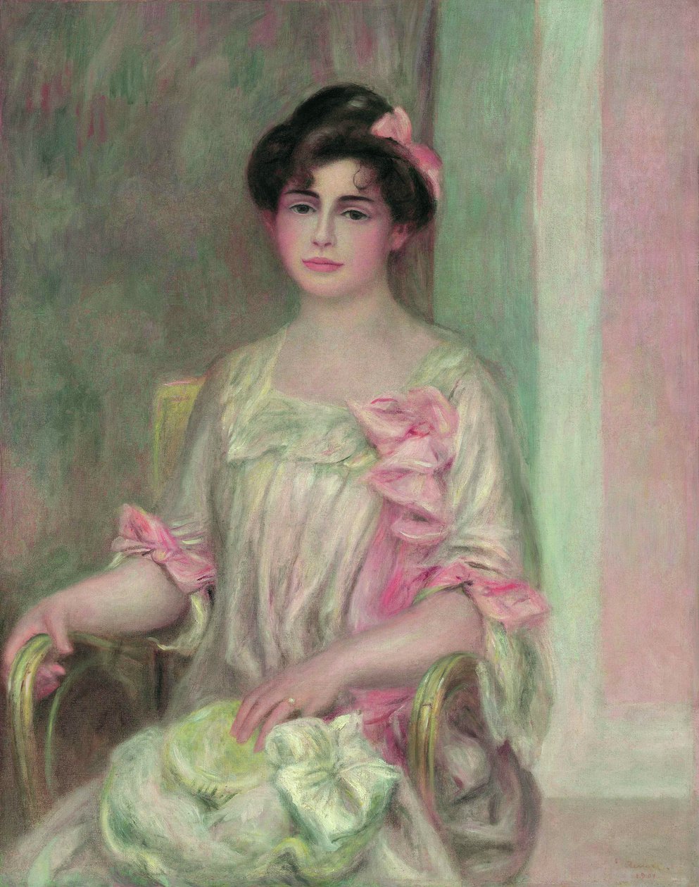 Portræt af Madame Josse Bernheim-Dauberville født Mathilde Adler, 1901. af Pierre Auguste Renoir