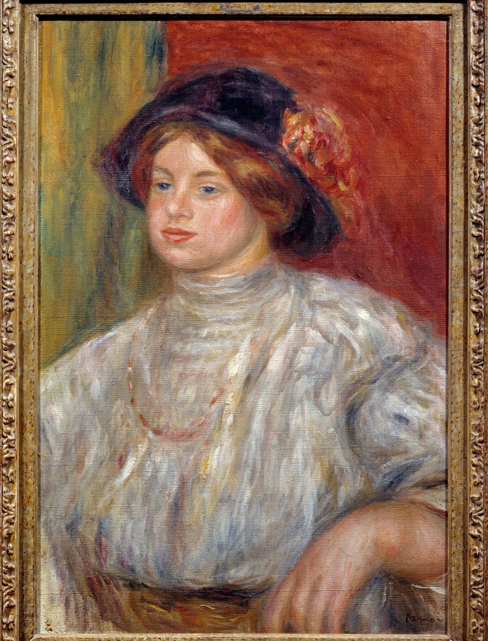 Portræt af Gabrielle au chapeau”” Gabrielle Renard (1879-1959) var sygeplejerske til Jean Renoir (1894-1979), søn af maleren. Maleri af Pierre Auguste Renoir (1841-1919) af Pierre Auguste Renoir