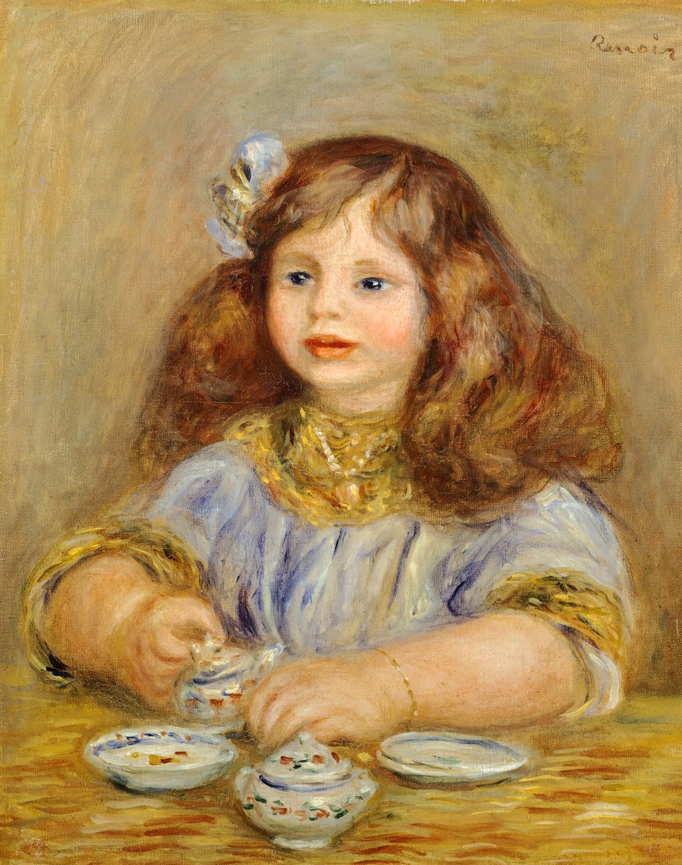 Portræt af Genevieve Bernheim de Villers (1907-1936), kommende grevinde Jean de la Chapelle af Pierre Auguste Renoir