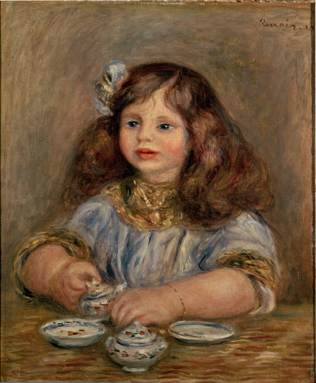 Portræt af Genevieve Bernheim de Villers (1907-1936), kommende grevinde Jean de la Chapelle af Pierre Auguste Renoir