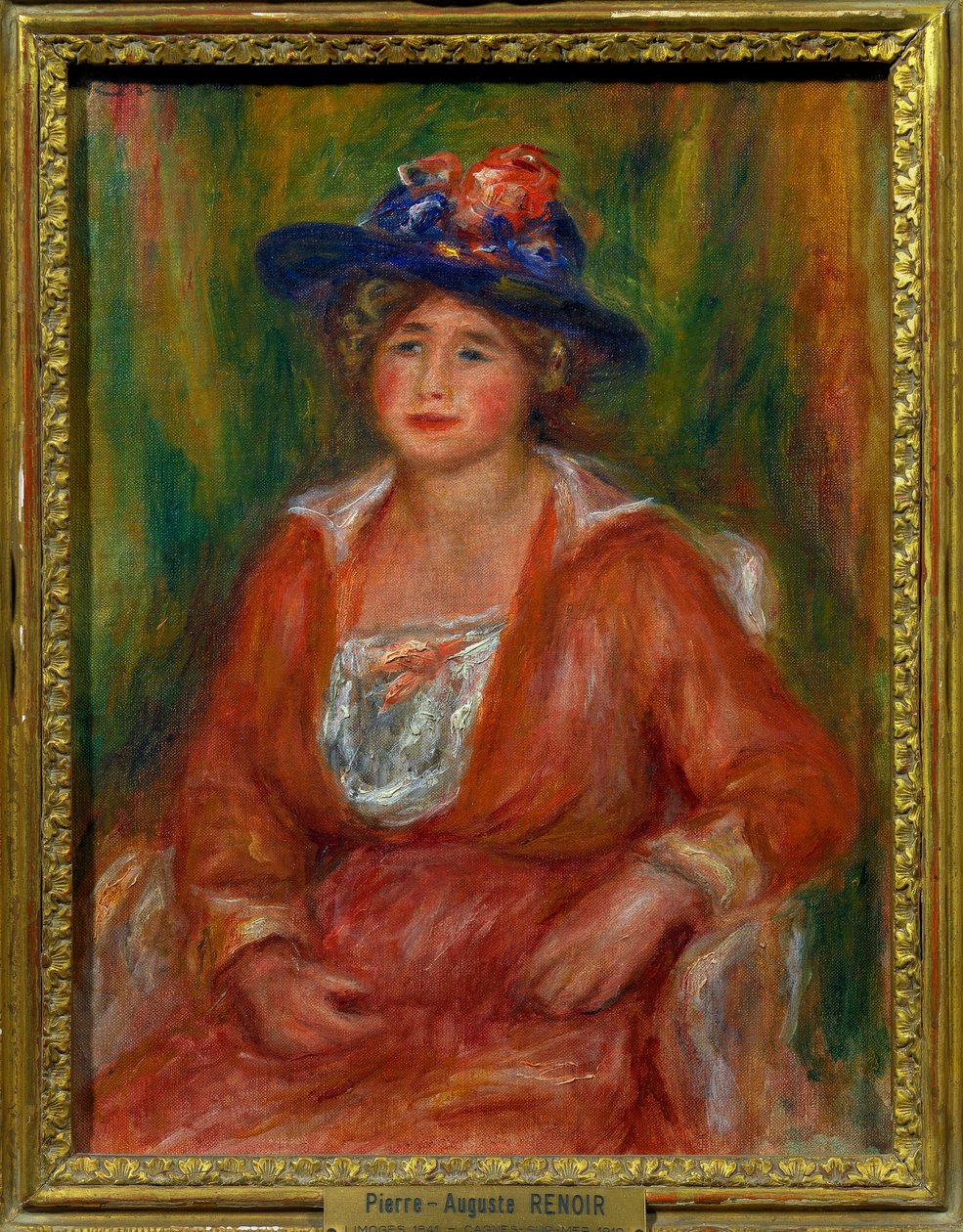 Portræt af siddende kvinde Maleri af Pierre Auguste Renoir (1841-1919) Dim 0,35 x 0,27 m Paris musee du Louvre Obligatorisk omtale: Donation Helene et Victor Lyon af Pierre Auguste Renoir