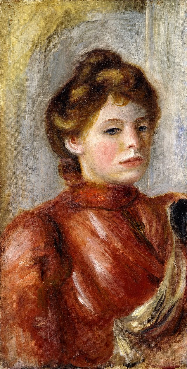 Portræt af kvinde; Portræt af en kvinde, 1891-1892 af Pierre Auguste Renoir
