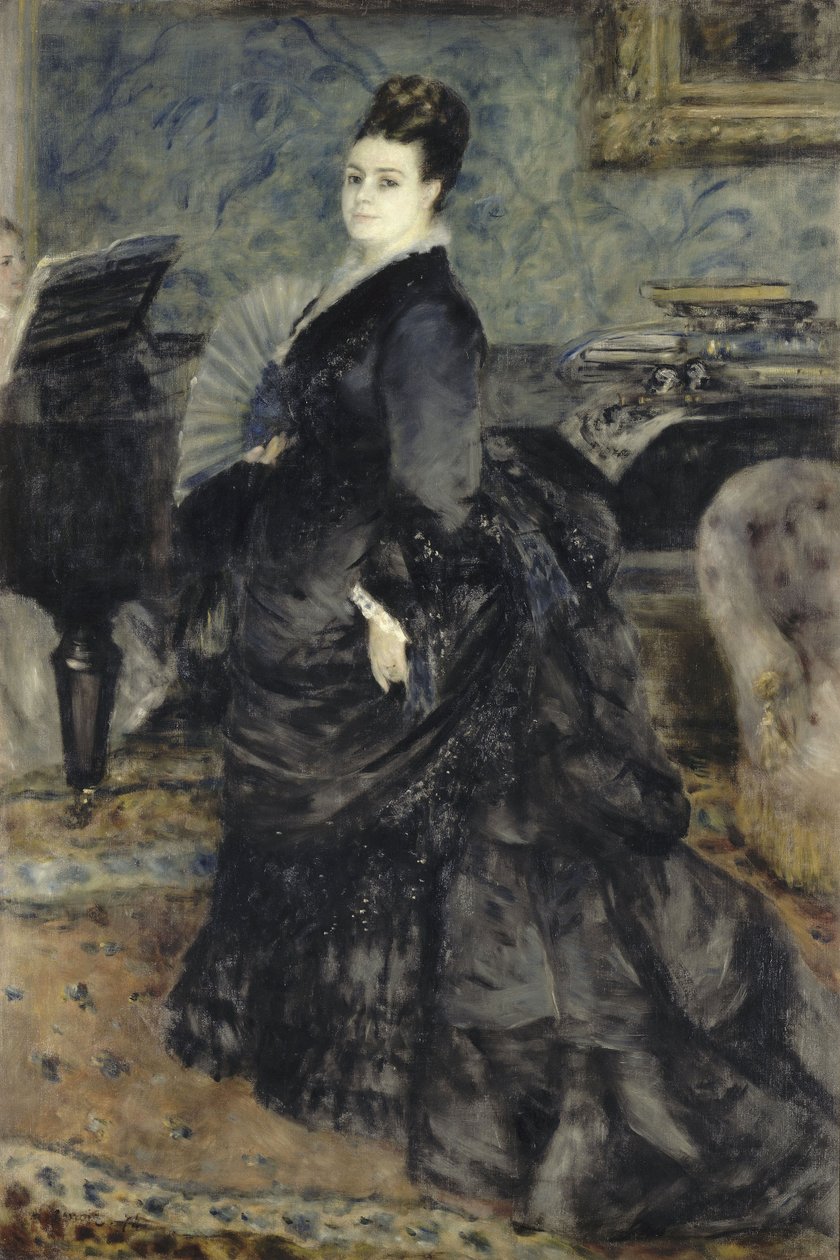 Portræt af en kvinde, kaldet af fru Georges Hartmann, ca. 1874 af Pierre Auguste Renoir