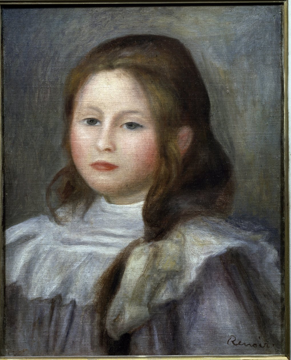 Portræt af et barn (olie på lærred af Pierre-Auguste Renoir