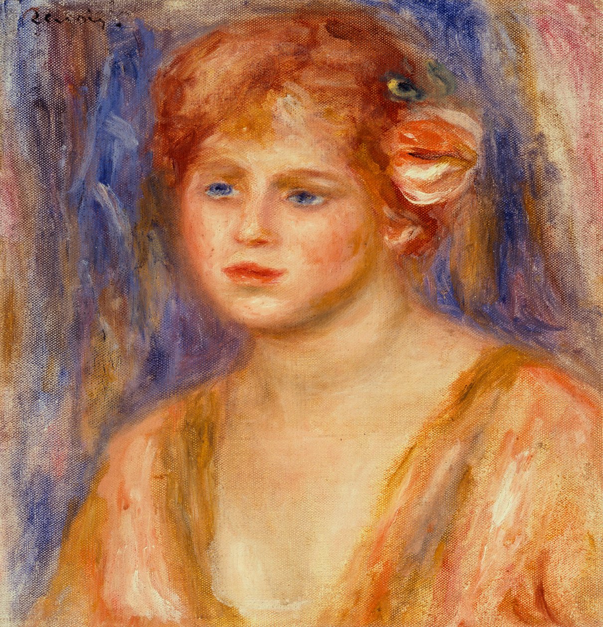 Portræt af en ung pige af Pierre Auguste Renoir