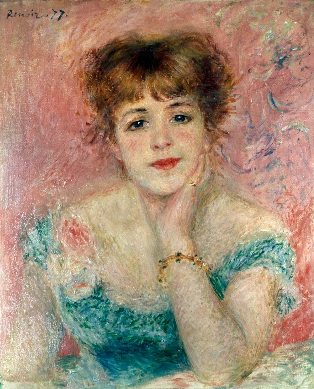 Portræt af skuespillerinden Jeanne Samary, 1877. af Pierre Auguste Renoir