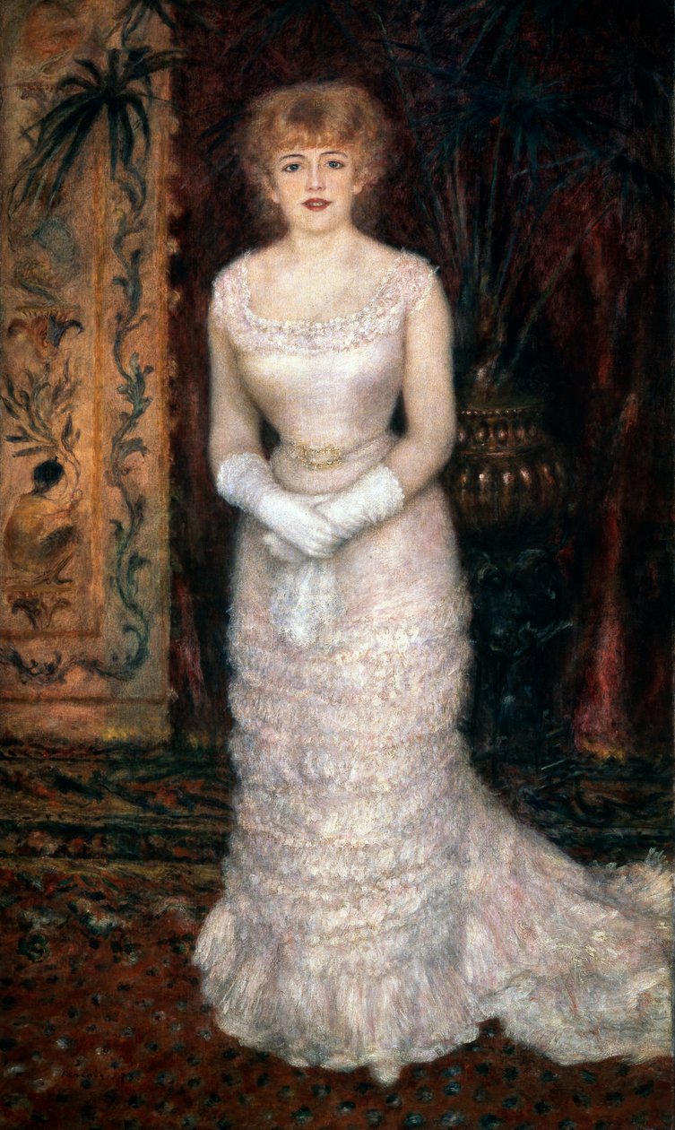 Portræt af skuespillerinden Jeanne Samary, 1878. af Pierre Auguste Renoir