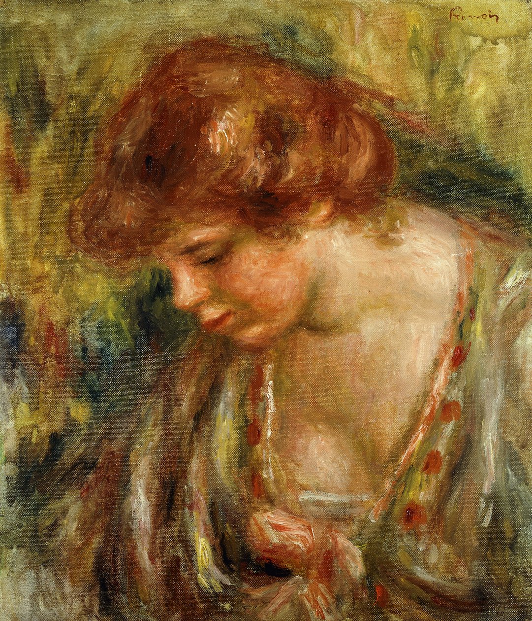 Profil af Andree med bøjet hoved; Profil d"Andree Penchee, ca. 1917 af Pierre Auguste Renoir