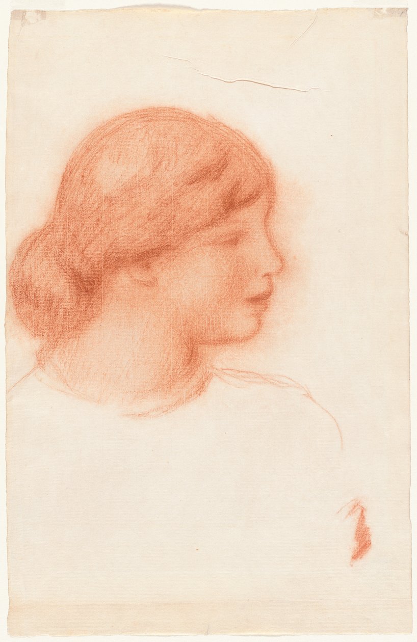 Profil af en ung kvinde, ca. 1910. af Pierre Auguste Renoir