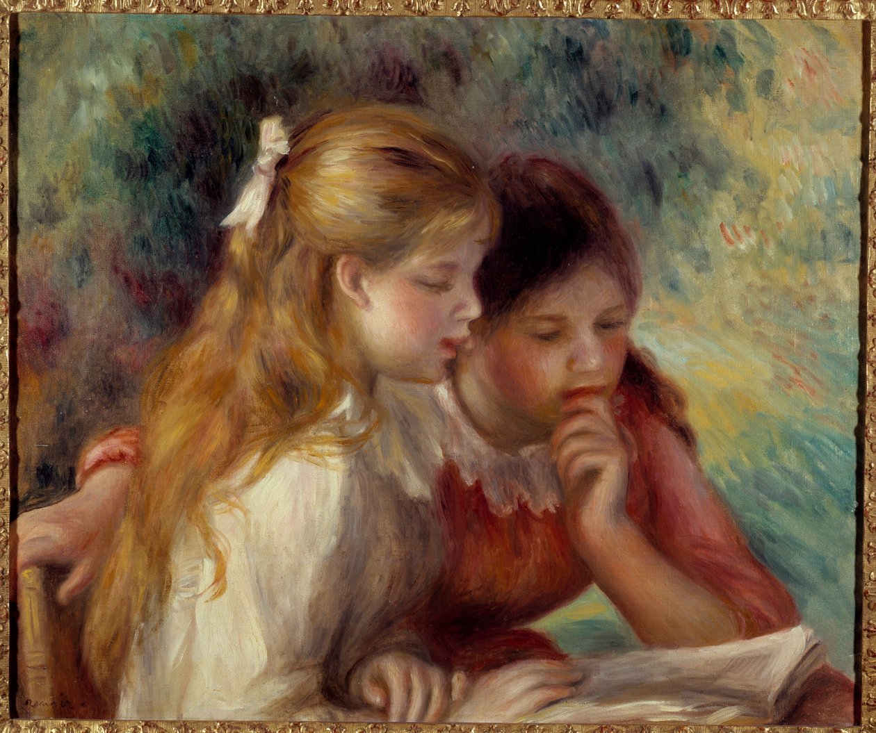 Læsemaleri af Pierre Auguste Renoir (1841-1919) 1800-tallet søn. 0,55x0,65 m Paris, musee d