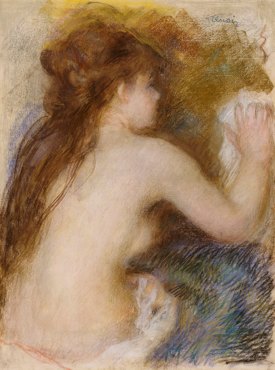 Set bagfra af en nøgen kvinde, ca. 1879 af Pierre Auguste Renoir