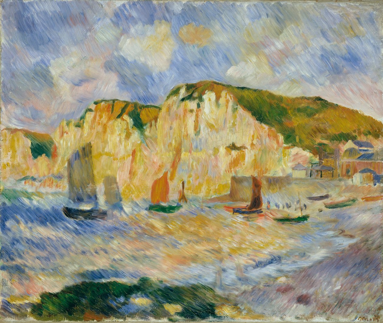 Hav og klipper, ca. 1885. af Pierre Auguste Renoir