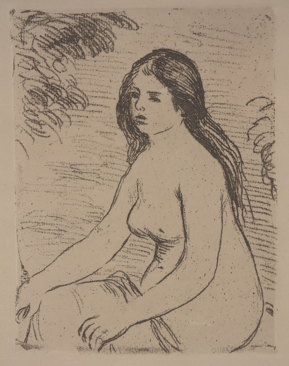 Siddende nøgen kvinde af Pierre Auguste Renoir