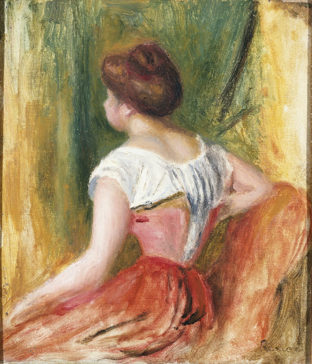Siddende ung kvinde af Pierre Auguste Renoir