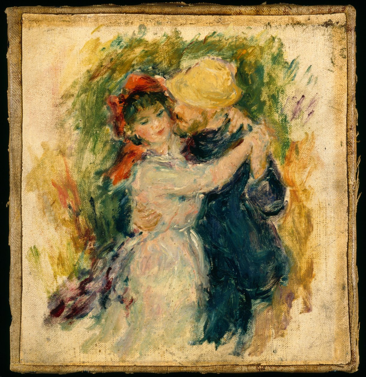 Skitse Efter Danse À Bougival (olie på lærred monteret på lærred) af Pierre Auguste Renoir