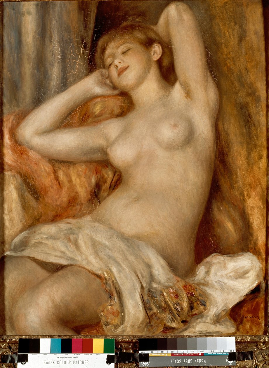 Sovende badegæst (sovende pige) af Pierre Auguste Renoir
