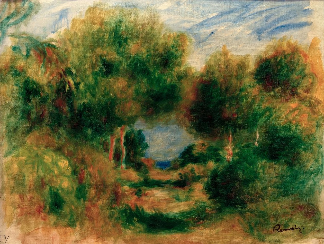 Ud af skoven, havet i bunden af Pierre Auguste Renoir