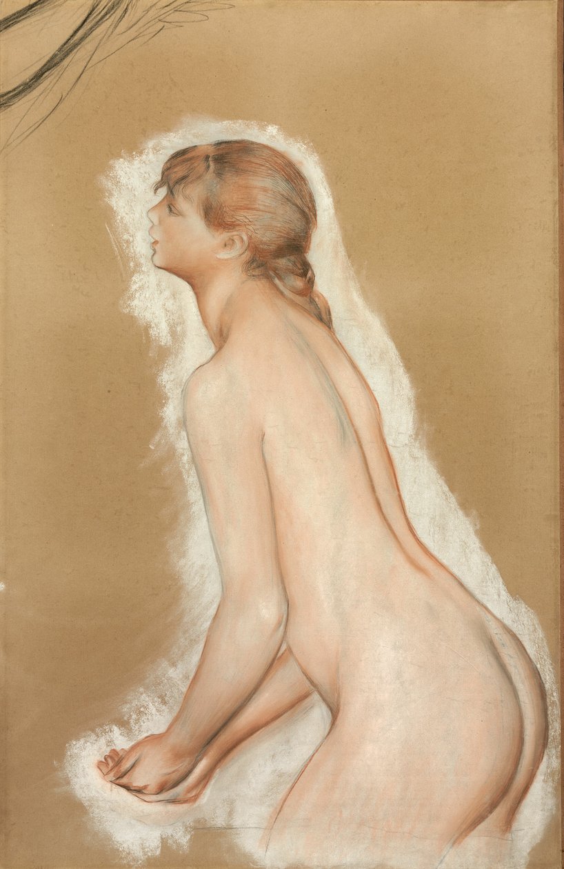 Sprøjtende figur (studie for "De store badende") af Pierre Auguste Renoir
