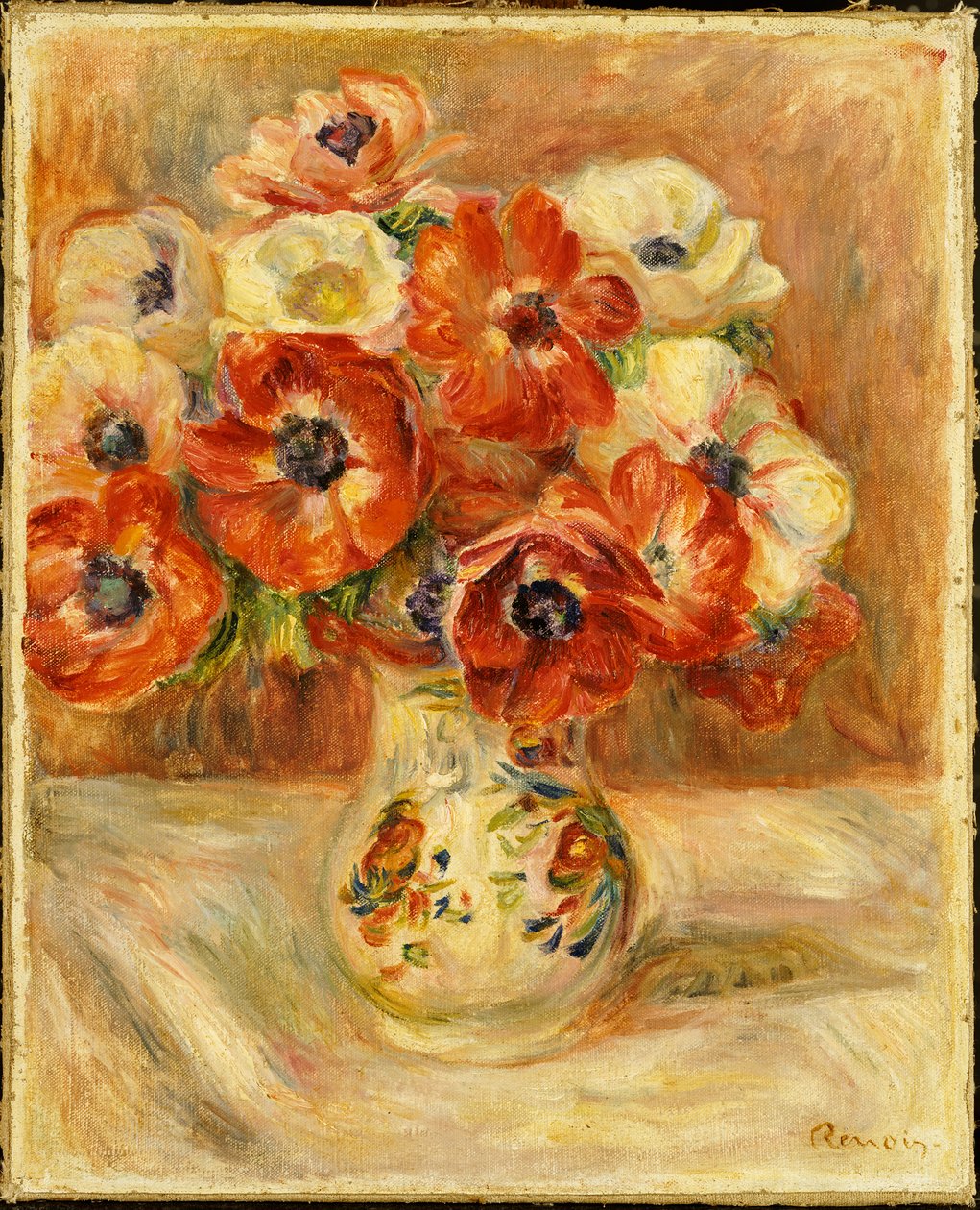 Stilleben med anemoner af Pierre Auguste Renoir