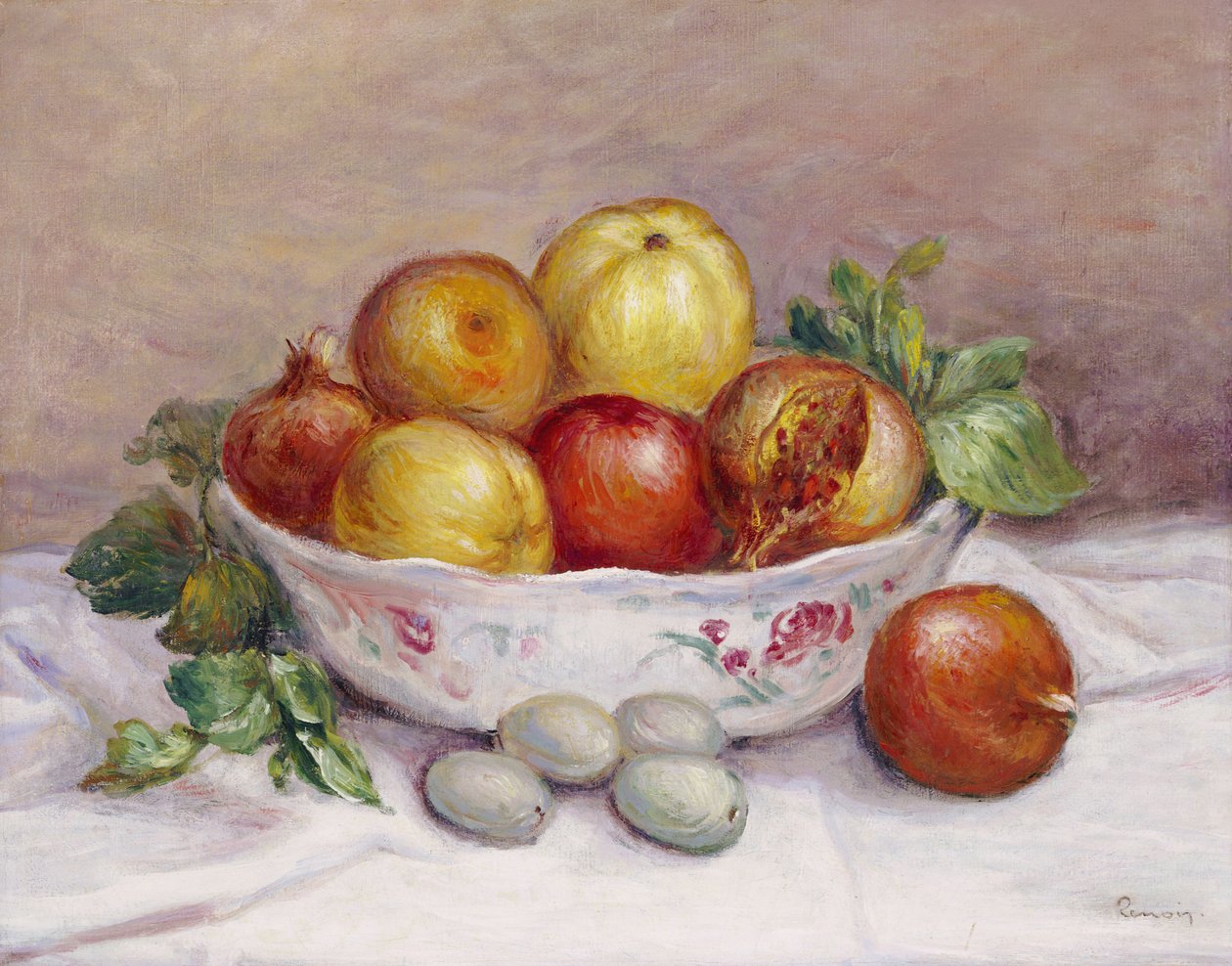 Stilleben med et granatæble af Pierre Auguste Renoir