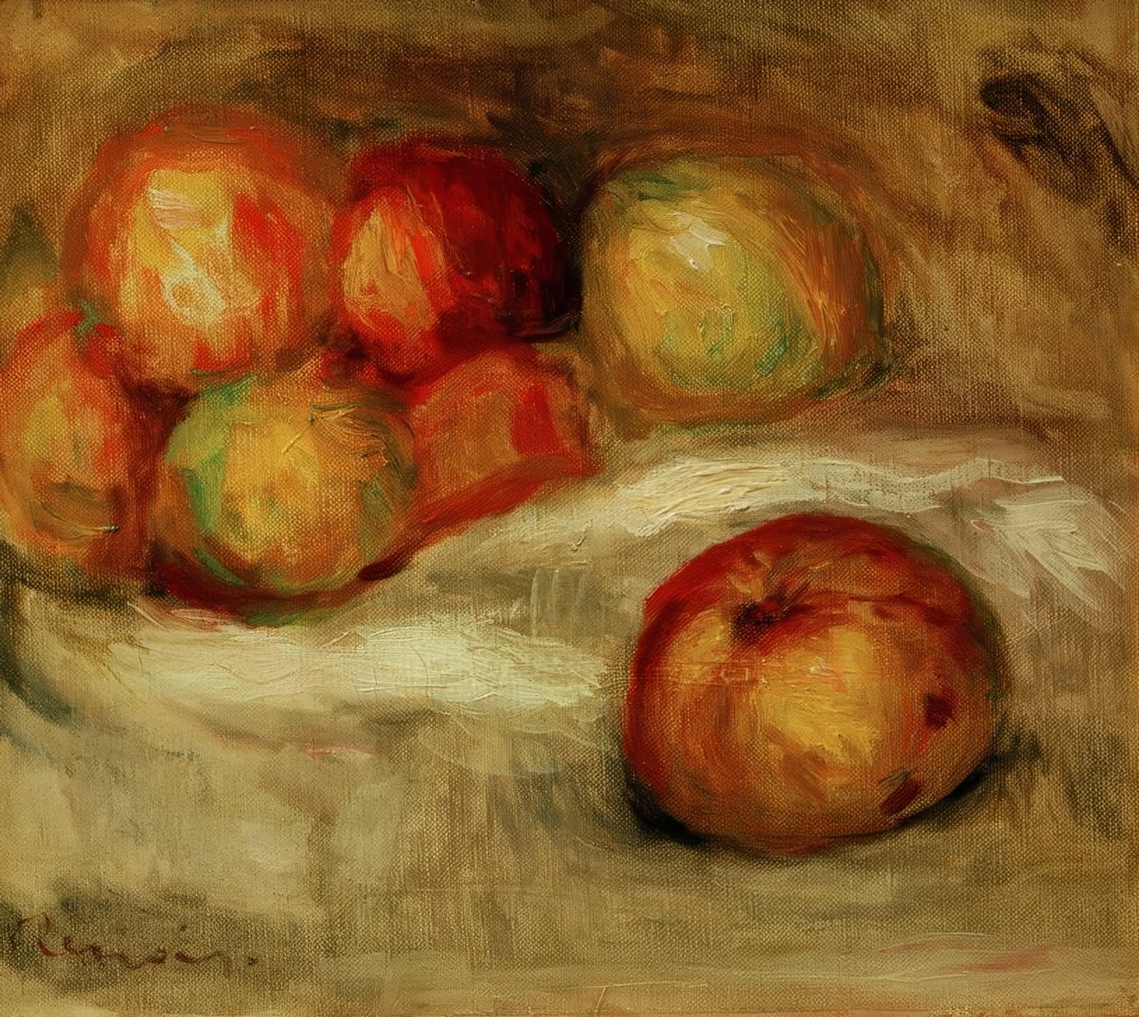 Stilleben med æbler af Pierre Auguste Renoir