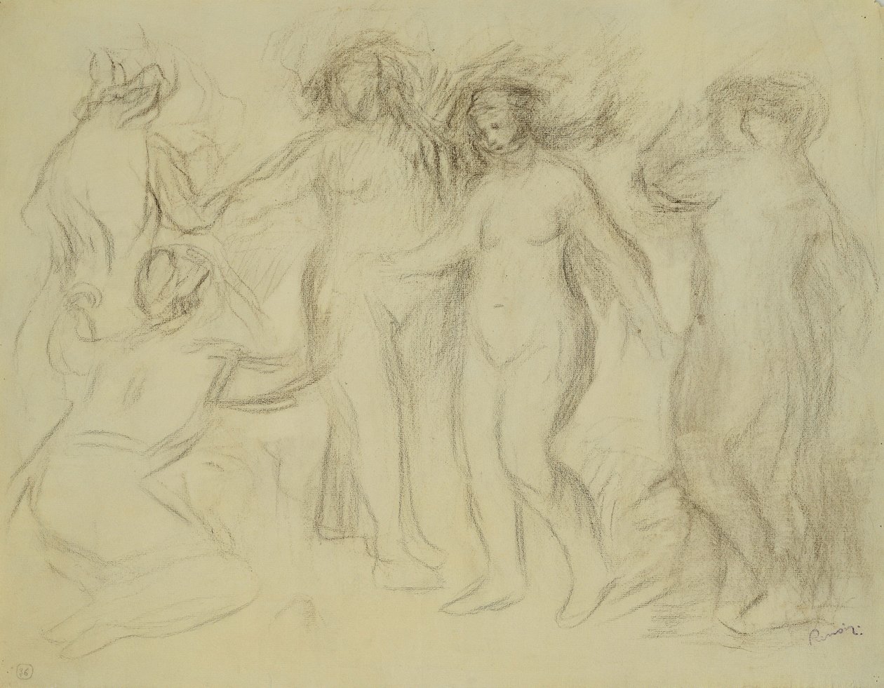 Studie til dommen i Paris; Studie til The Judgment of Paris, af Pierre Auguste Renoir
