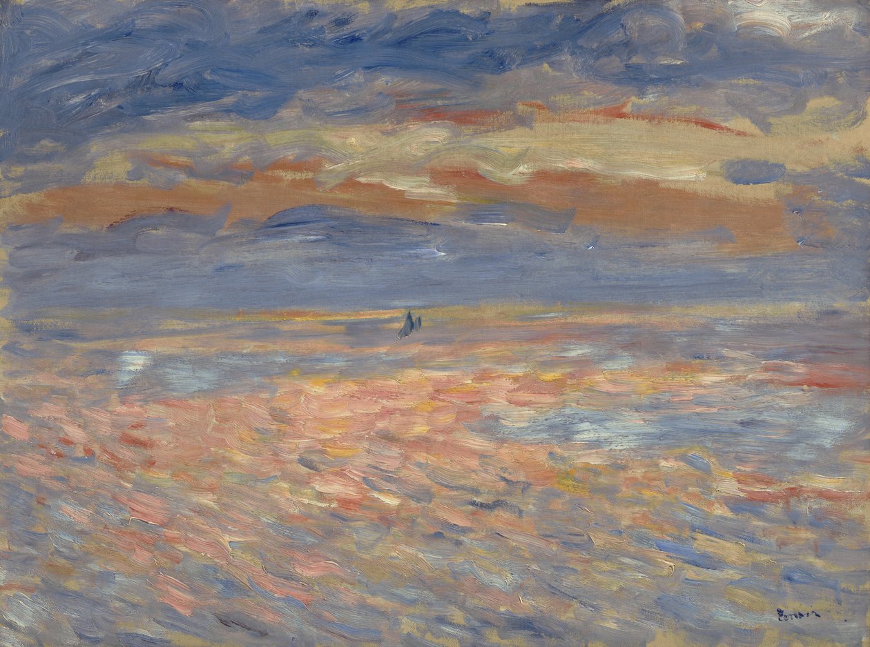 Solnedgang, 1879 eller 1881 af Pierre Auguste Renoir