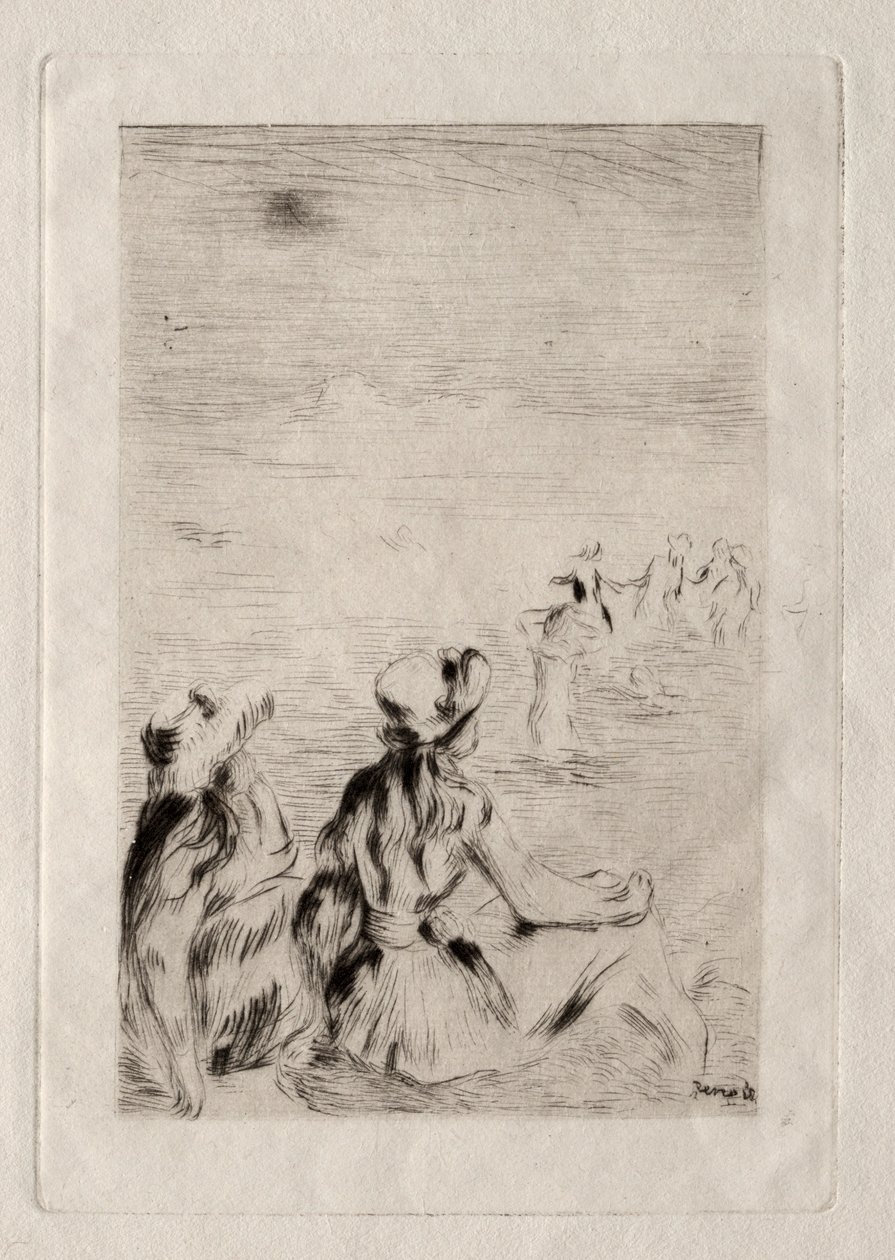 På stranden i Berneval. af Pierre Auguste Renoir