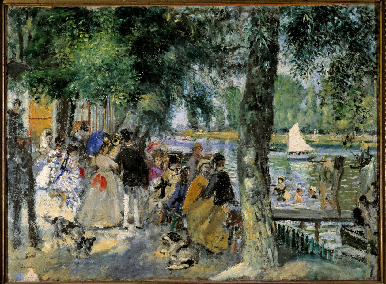 Svømning i Seinen eller "La Grenouillere". Cafebal nær Chatou. Maleri af Pierre Auguste Renoir (1841-1919) 1860 Moskva, Pushkin Museum af Pierre Auguste Renoir