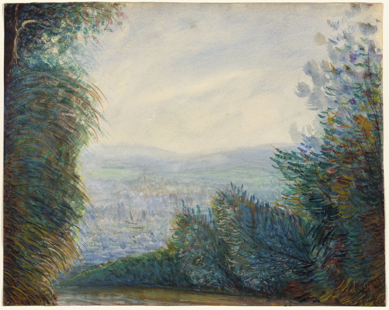 Auvers-dalen ved Oise-floden af Pierre Auguste Renoir