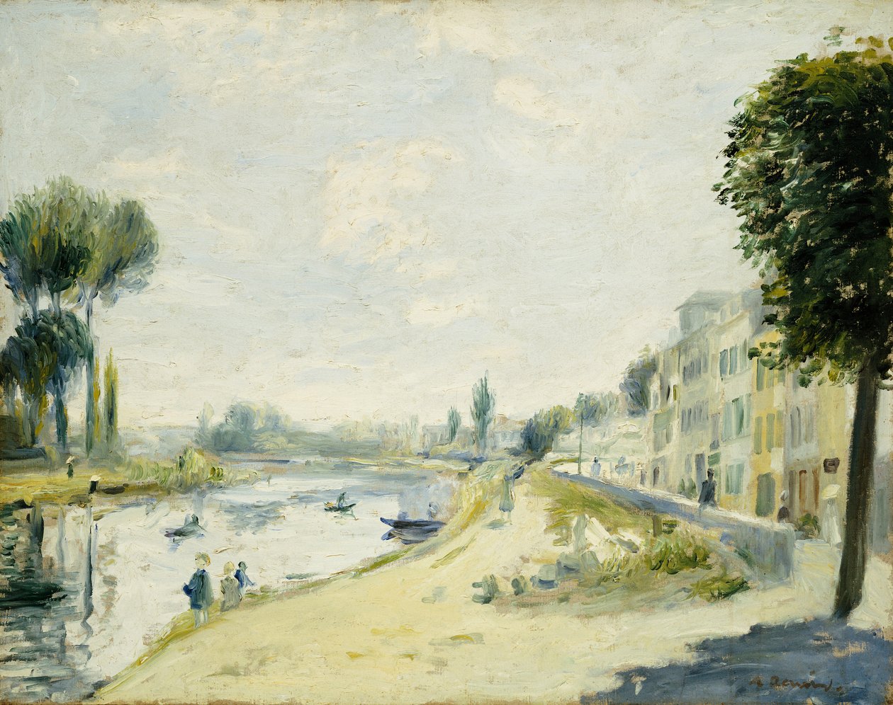 The Banks of the Seine at Bougival, ca. 1875 af Pierre Auguste Renoir