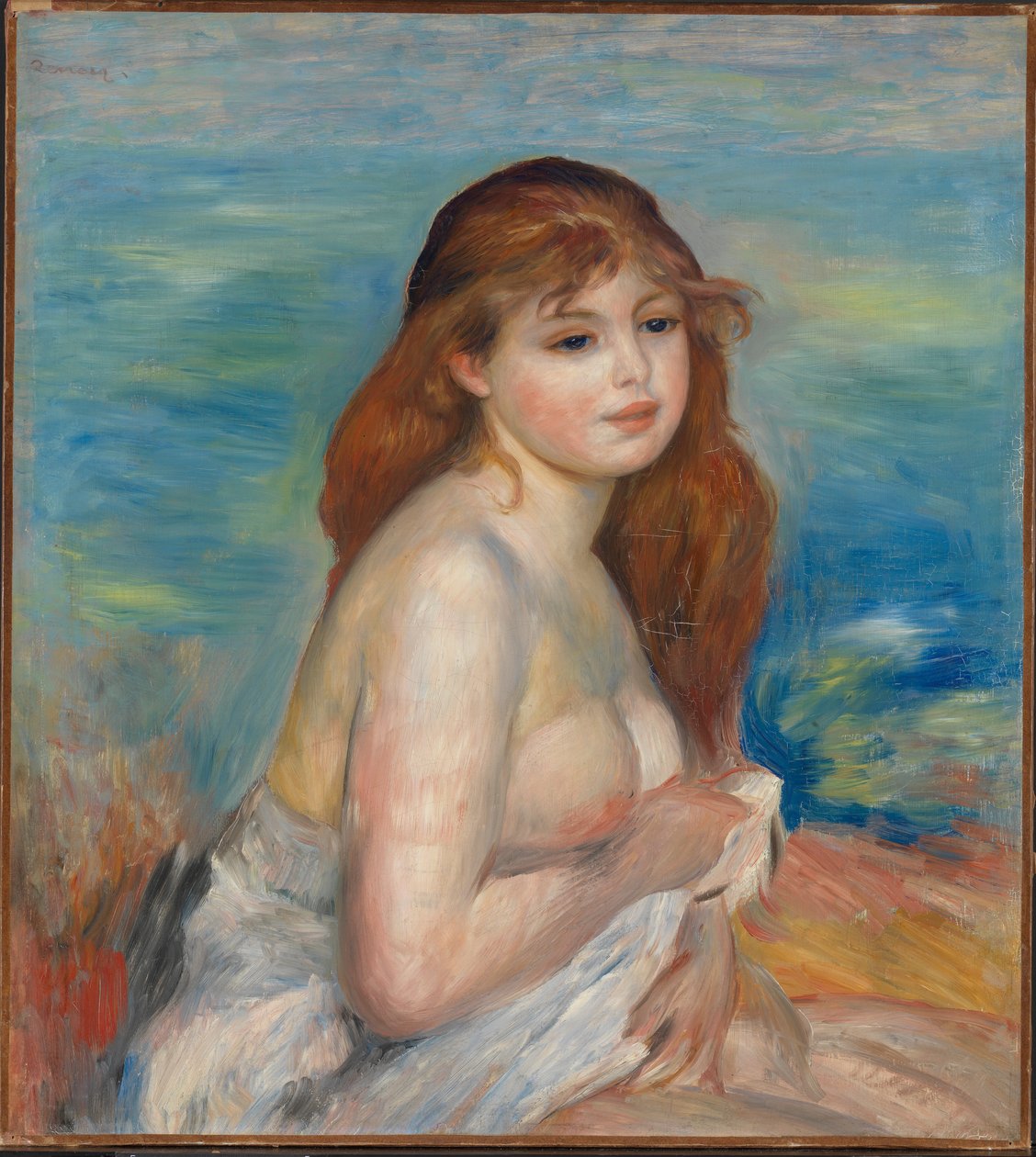 Den blonde bader, ca. 1887 af Pierre Auguste Renoir