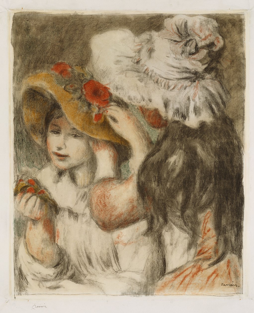 Hattenålen, ca. 1897 af Pierre Auguste Renoir
