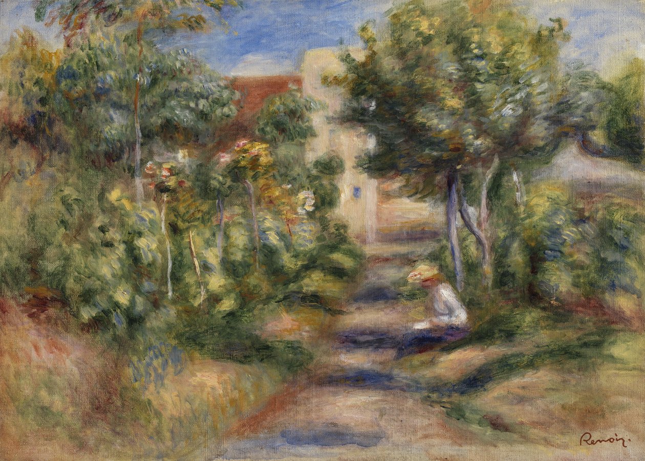 Malerens have, Cagnes, ca. 1908 (olie på lærred) af Pierre Auguste Renoir