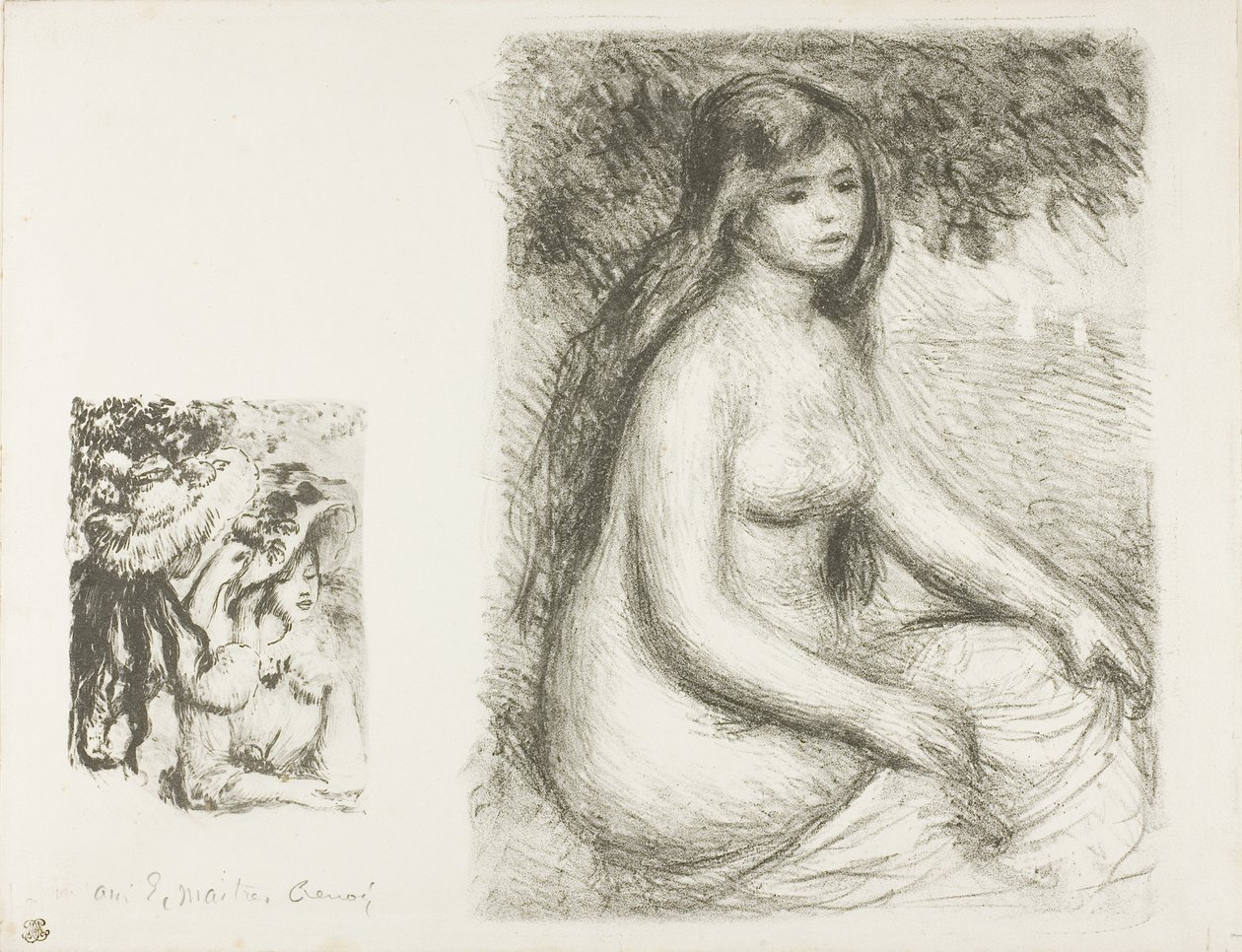 Den Pinned Hat og Bademanden af Pierre Auguste Renoir