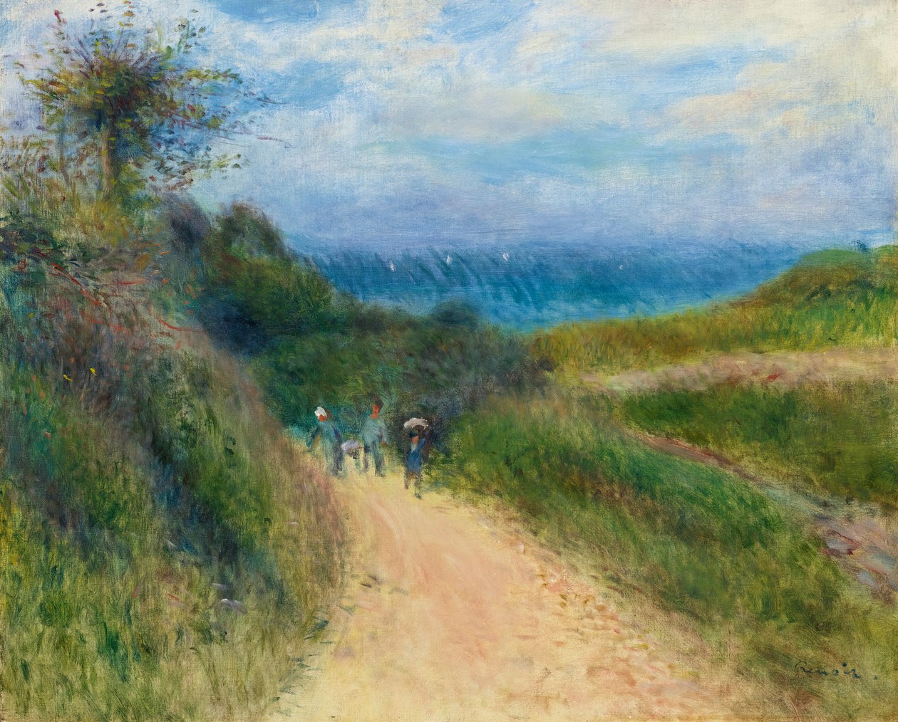 Vejen til Berneval, ca. 1880 (olie på lærred) af Pierre Auguste Renoir
