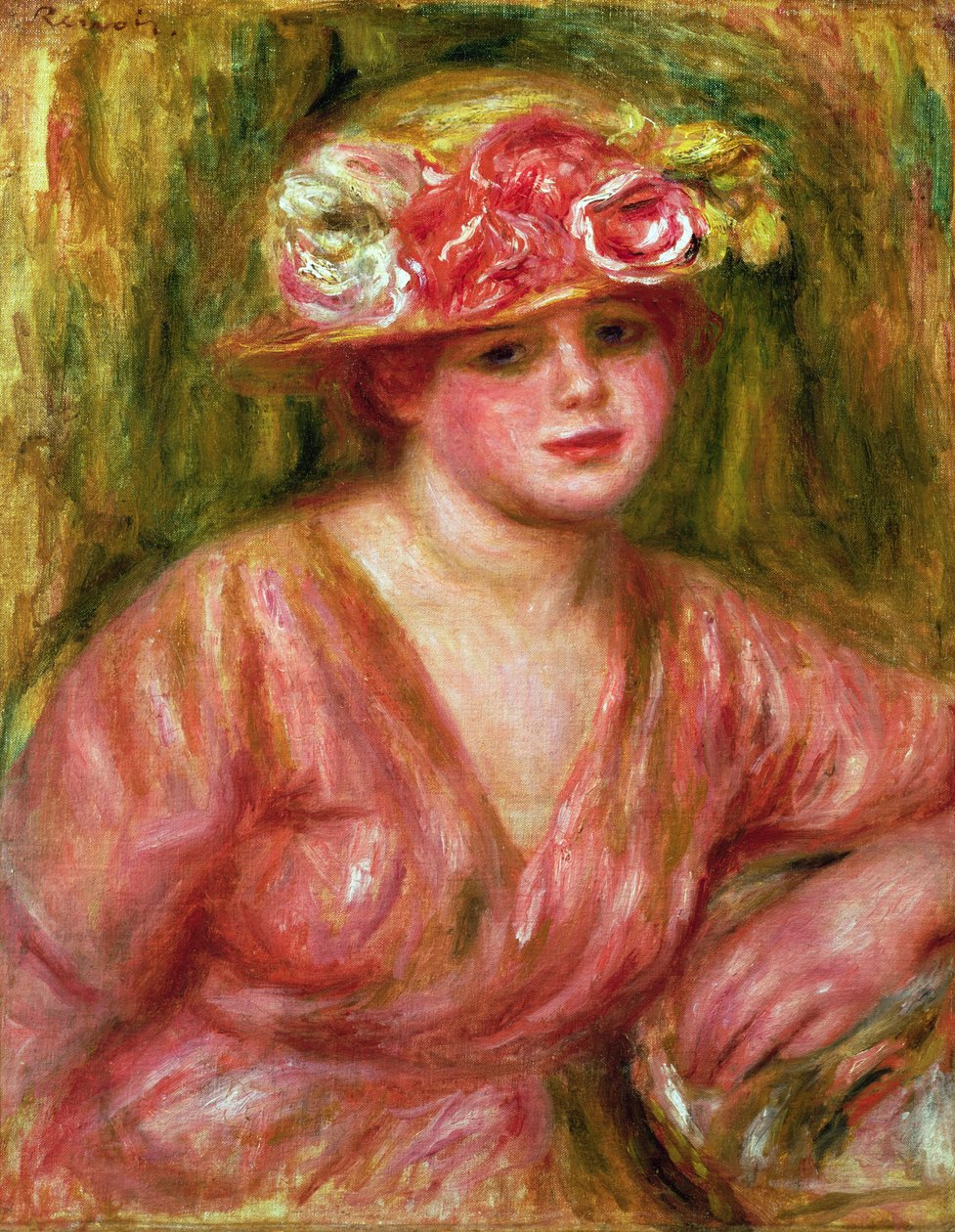 Rosehatten eller Portræt af Lady Hessling af Pierre Auguste Renoir